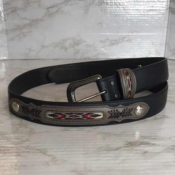 Western mens leather belt size large - Picture 2 of 11